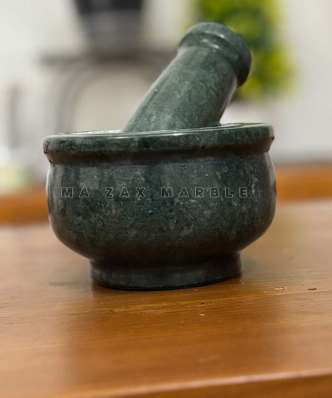 Green Mortal Pestel | Imam dasta | Stone Mortar and Pestle Set