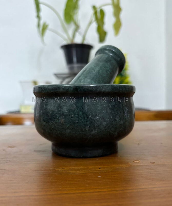 Green Mortal Pestel | Imam dasta | Stone Mortar and Pestle Set - Image 3