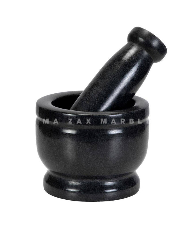 Black Marble Mortal and Pestle Best kitchen Pest tool size 3x3 inch Spice & Herb Grinder