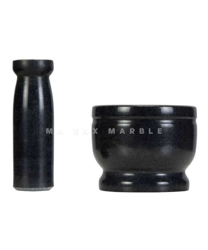 Black Marble Mortal and Pestle Best kitchen Pest tool size 3x3 inch Spice & Herb Grinder - Image 2
