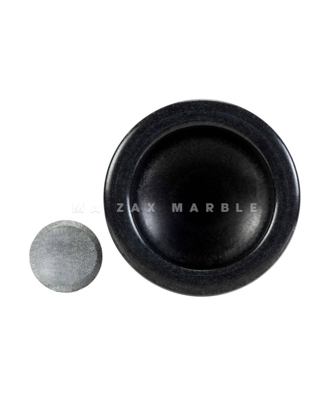 Black Marble Mortal and Pestle Best kitchen Pest tool size 3x3 inch Spice & Herb Grinder - Image 3