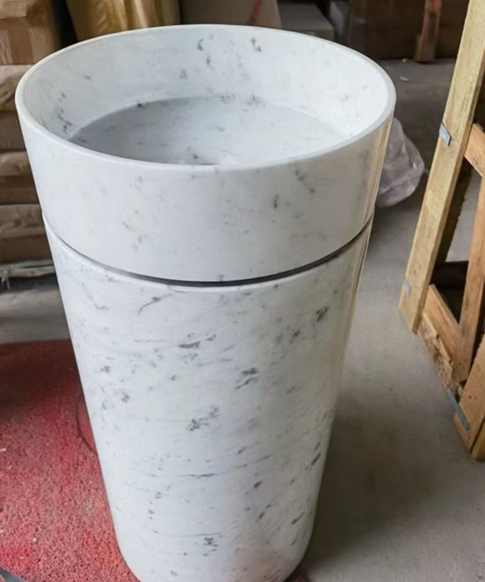 Luxury Cylindrical Marble Wash Basin