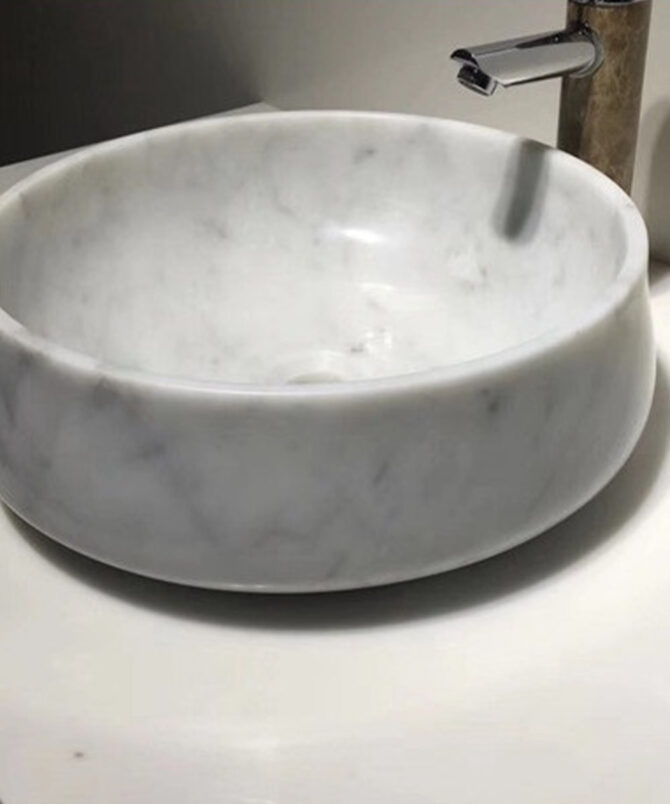 Luxury Round Natural Marble Wash Basin