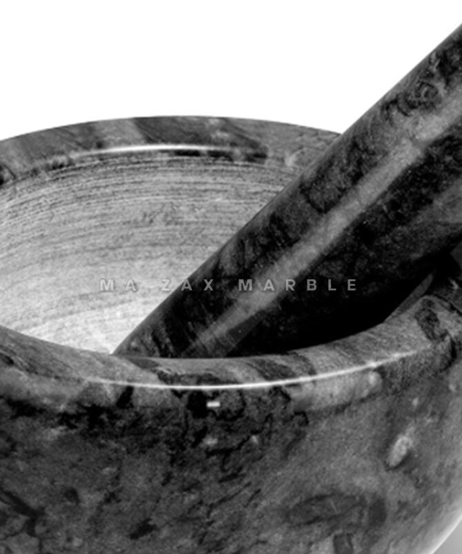 Mortar and Pestle, Imamdasta  Spice herb Grinder Pill  Made by Black Marble - Image 3