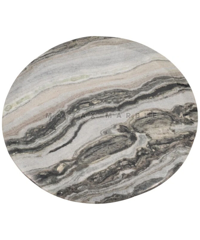 Makrana White Marble Coffee Table - Sphere Base Modern Marble Table