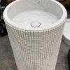 White Makrana Marble Pedestal Wash Basin – Luxury Freestanding Sink Use for Hotel , Resorts , Luxury home