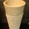 Natural Stone Beige/Yellow shain Textured Marble Pedestal Wash Basin