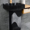 Black Marble Pedestal Wash Basin Shape texture Unique