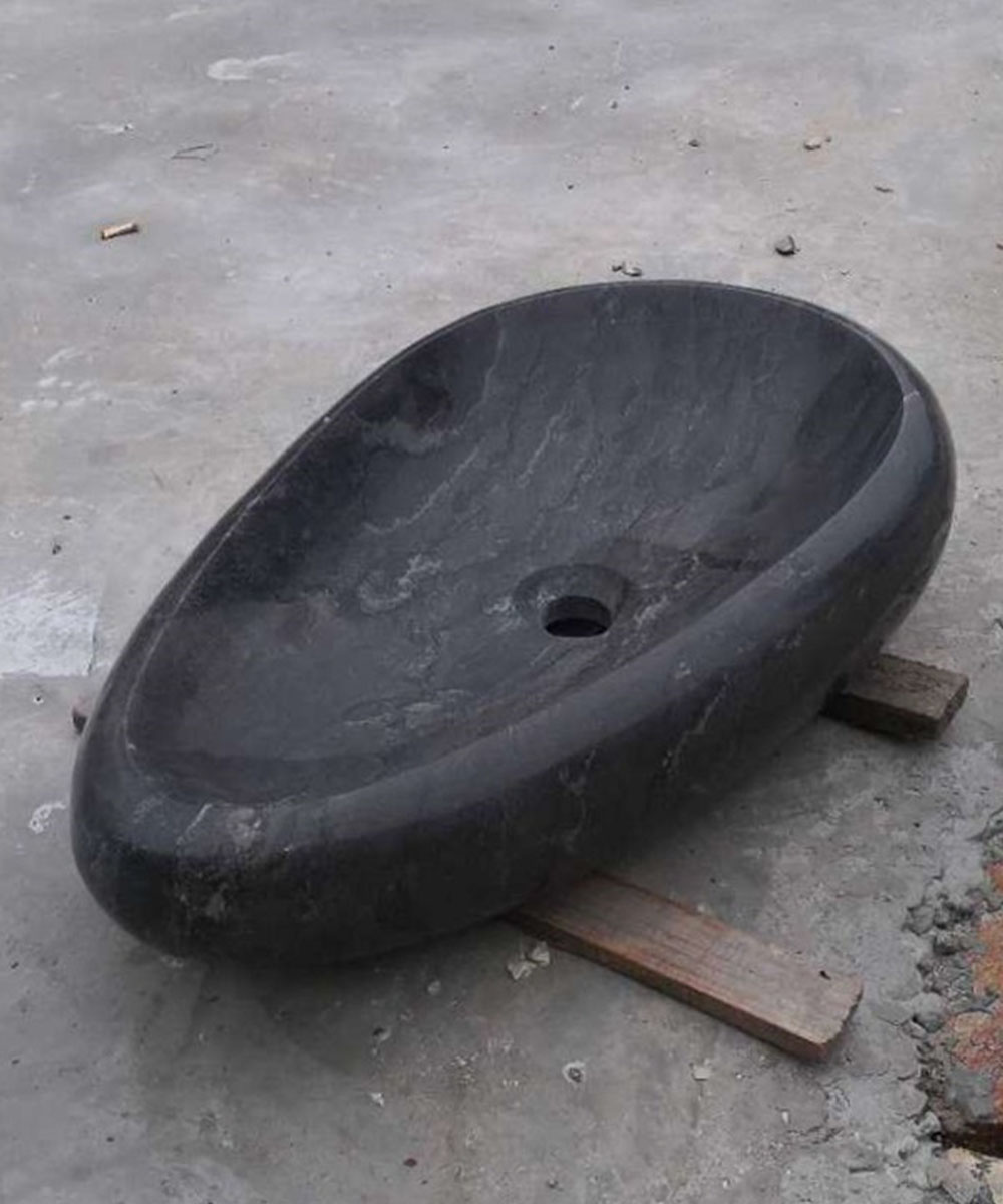 Black Stone Wash Basin unique ship shape