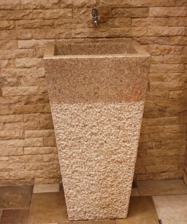 Rustic Beige Granite Pedestal Wash Basin