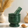 Green Marble Mortal and Pestle Best kitchen Pest tool size 4x4 inch Spice & Herb Grinder