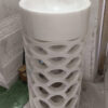White Marble Holl jali Pedestal Wash Basin