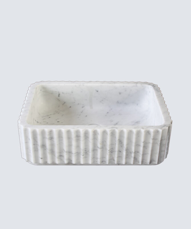 White Marble Rectangular Wash Basin