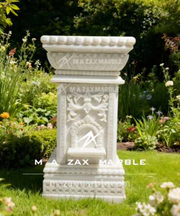 White Marble Tulsi Pots I White Stone Tulsi Brindavan | Tulsi Kyara