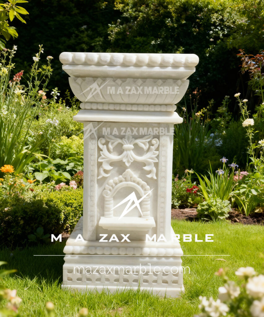 White Marble Tulsi Pots I White Stone Tulsi Brindavan | Tulsi Kyara