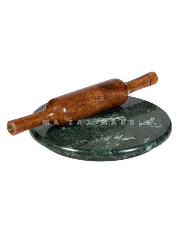 Premium Green Marble Chakla | Heavy-Duty Rolling Board for Roti & Chapati | Best Use Kitchen all india No. Brands M A Zax Marble