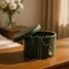 Handcrafted Green Stone Jewelry Box with Elegant Storage for Rings & Accessories | Premium Gifts | M A Zax Marble