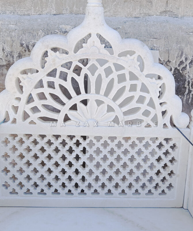 Premium Islamic White Marble Masjid Mimber/Minbar– Handcrafted from Makrana Marble - Image 2