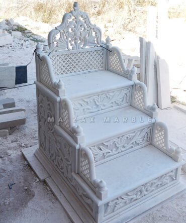 Premium White Marble Masjid Mimber – Handcrafted from Makrana Marble *M A ZAX MARBLE*
