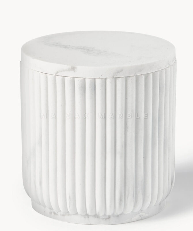 Modern White Marble Bathroom Accessories Set – Soap Dispenser, Tumbler & Brush Holder | M A ZAX MARBLE - Image 3
