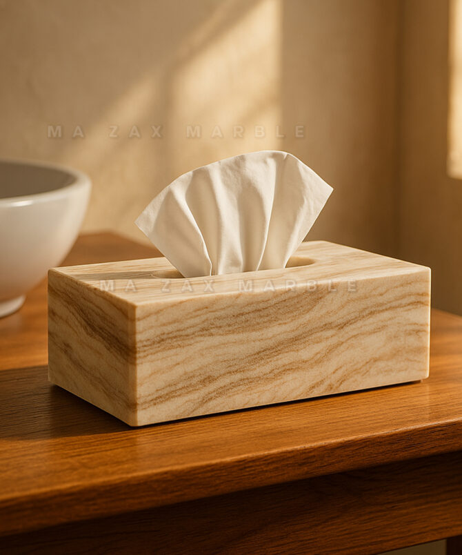Premium Natural Marble Tissue Box Holder – Elegant Stone Decorative Accessory for Home & Office , Hotels | M A Zax Marble