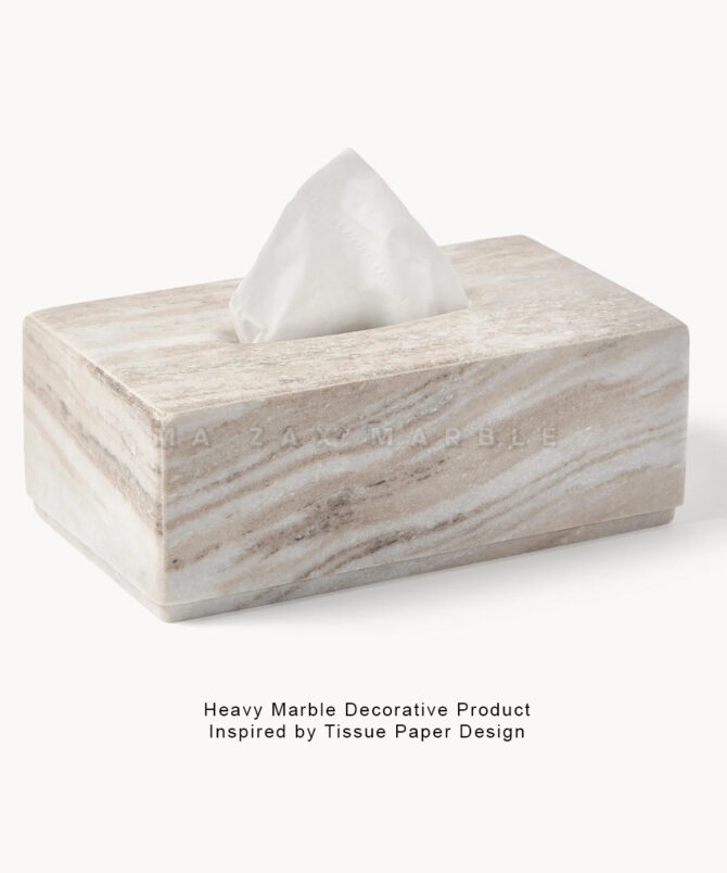 Premium Natural Marble Tissue Box Holder – Elegant Stone Decorative Accessory for Home & Office , Hotels | M A Zax Marble - Image 2