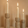 Luxury Beige Marble Candle Holders Smooth polished– Modern Handcrafted Decor for Home & Living by M A Zax Marble