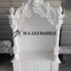 White Vatnam Marble Temple – Designer Peacock Carving Mandir for Home & Puja Room