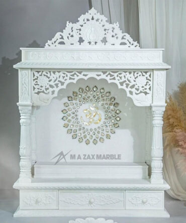 Divine White Makrana And Vietnam Marble Normal size Temple Home and Apartment Use