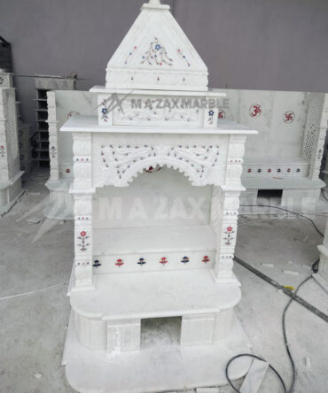 Handcrafted White Marble Temple Design