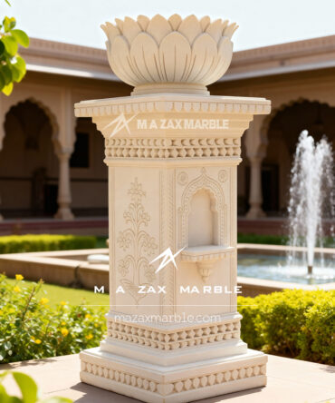 Sandstone Tulsi Brindavan — unique cream color, premium carving, long-lasting quality. Ideal for garden & home