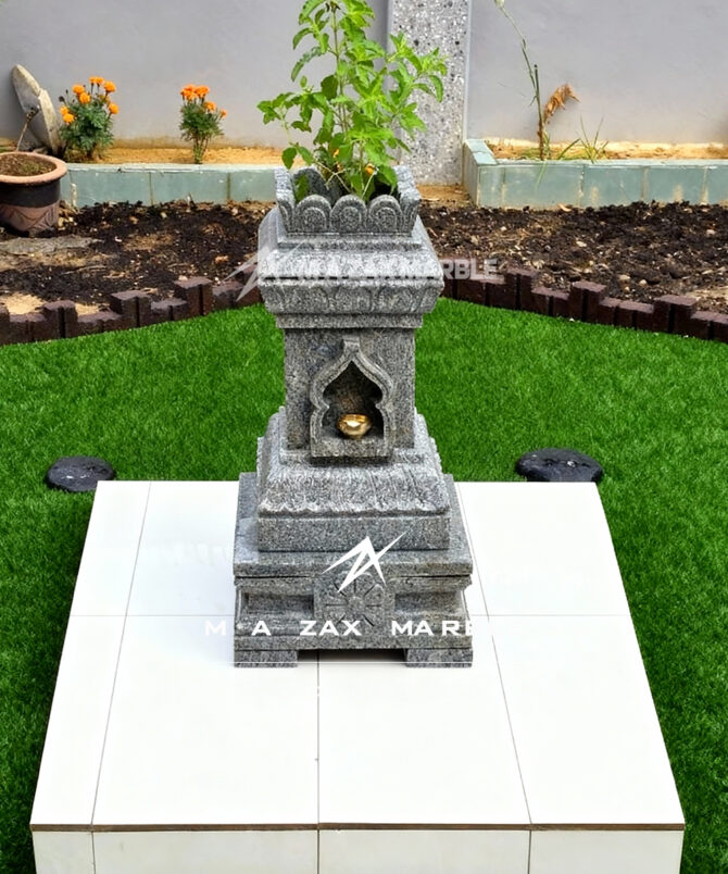 Best Black Stone Tulsi Vrindavan – Handcrafted Temple-Style Granite Tulsi Pot