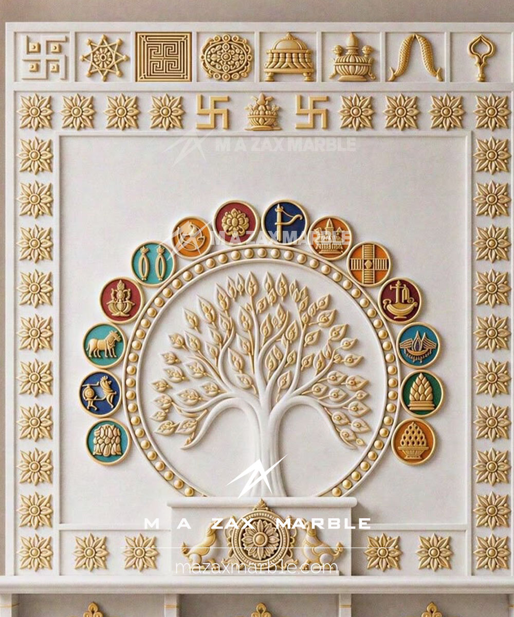 Vietnam White Marble Jain Mandir for Home | Luxury Marble Jain Temple - Image 2