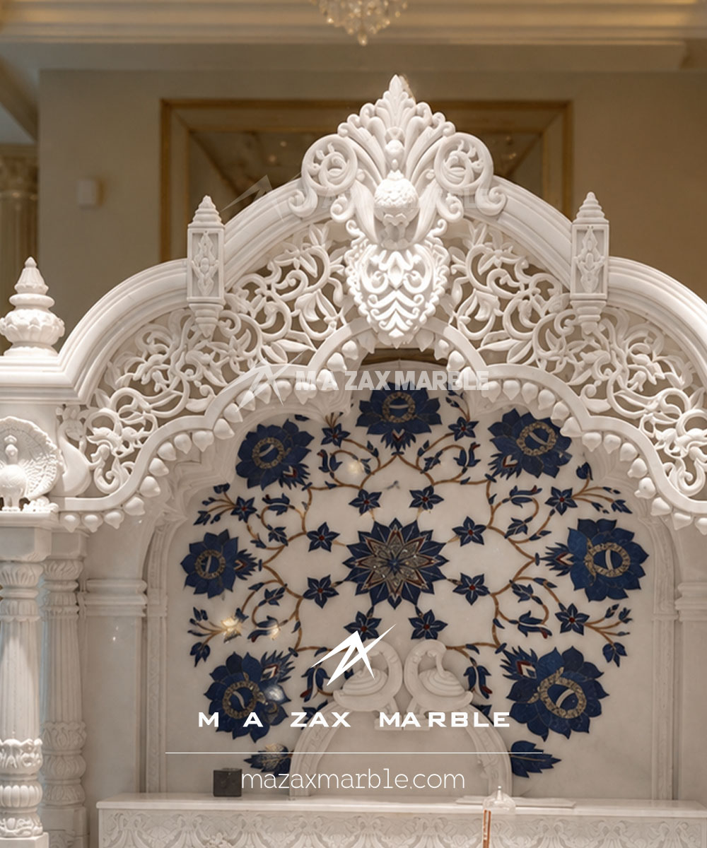 Peacock with Elephant Home Temple | Trending Marble Mandir Design for Home - Image 2