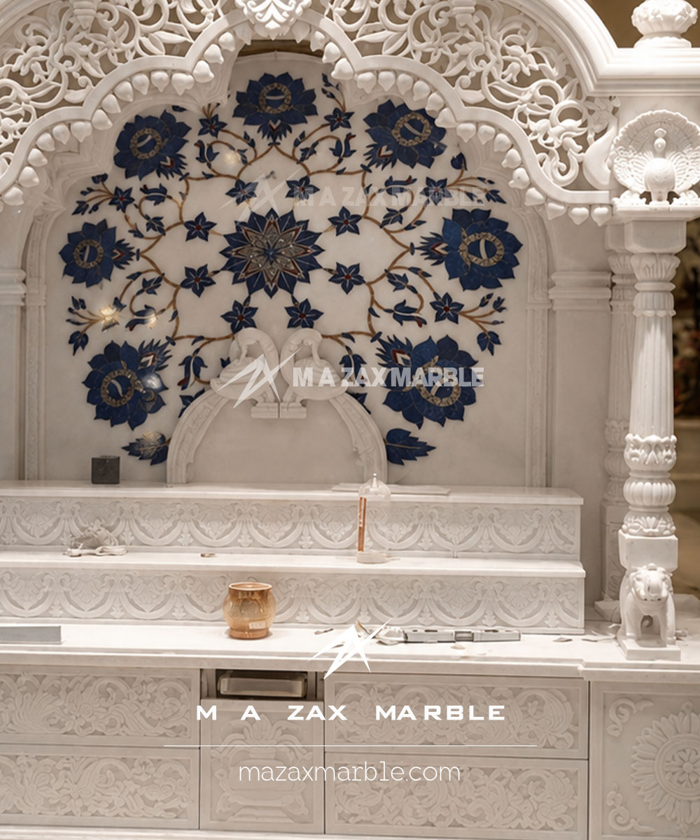 Peacock with Elephant Home Temple | Trending Marble Mandir Design for Home - Image 3