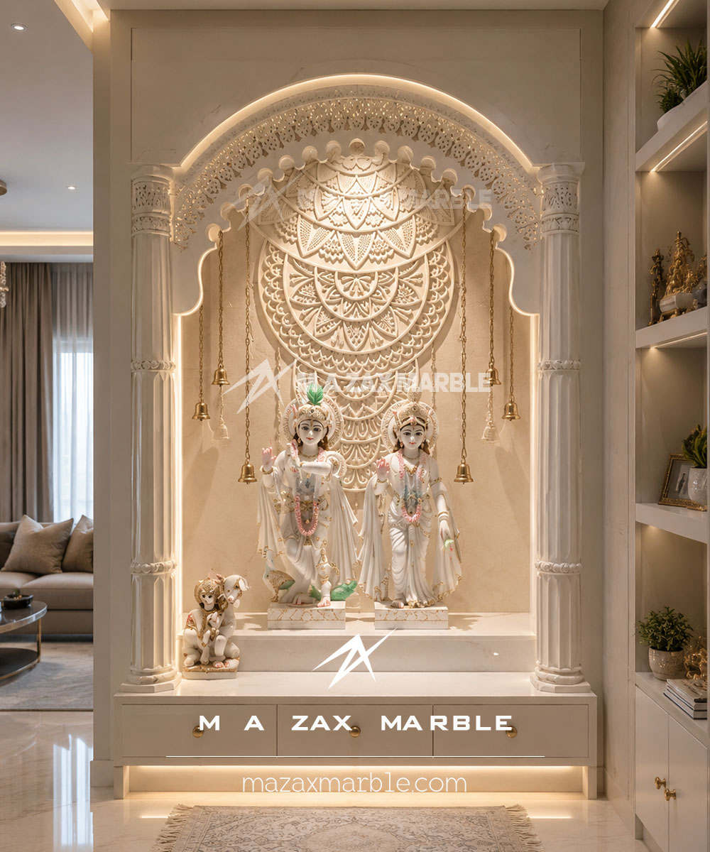 White Marble Temple for Home | Makrana Marble Mandir