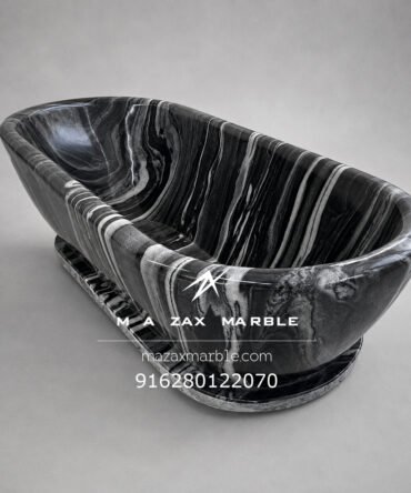 Italian-Inspired Luxury, Premium Baslana Black Marble Bathtub. 🖤