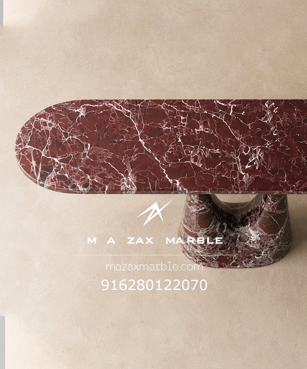 Rosso Levanto Marble Console Table | Luxury Marble Furniture | Worldwide Delivery - Image 2