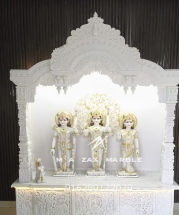 Handcrafted White Marble Home Mandir